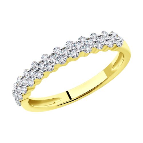 Кольцо из желтого золота с бриллиантом р. 16 SOKOLOV Diamonds