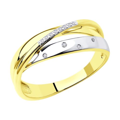 Кольцо из желтого золота с бриллиантом р. 19 SOKOLOV Diamonds