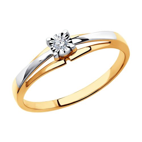 Кольцо из комбинированного золота р. 15 SOKOLOV Diamonds