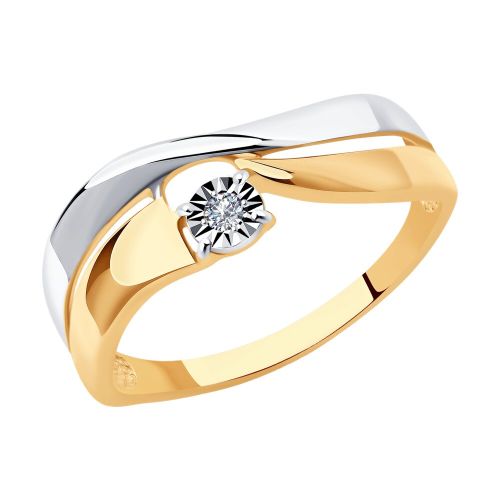 Кольцо из комбинированного золота р. 16,5 SOKOLOV Diamonds