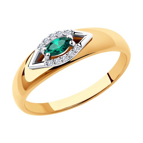 Кольцо из комбинированного золота р. 17 SOKOLOV Diamonds