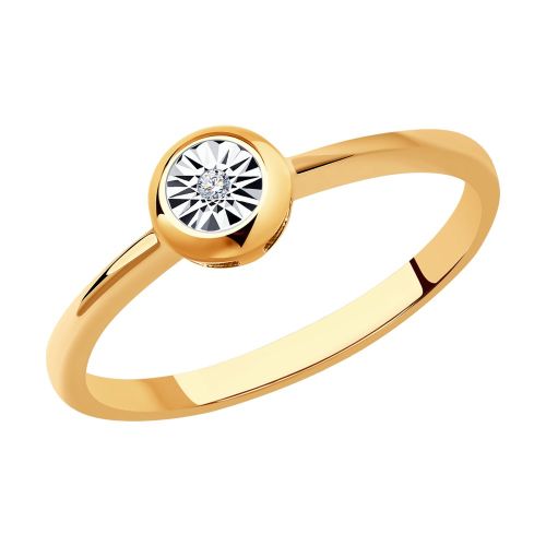 Кольцо из комбинированного золота р. 17,5 Diamant