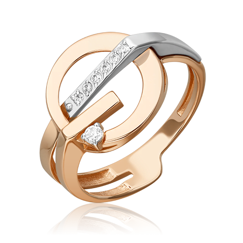 Кольцо из комбинированного золота р. 18,5 PLATINA jewelry