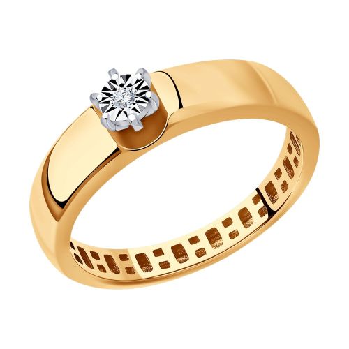 Кольцо из комбинированного золота р. 19 Diamant