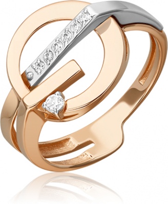 Кольцо из комбинированного золота р. 19 PLATINA jewelry
