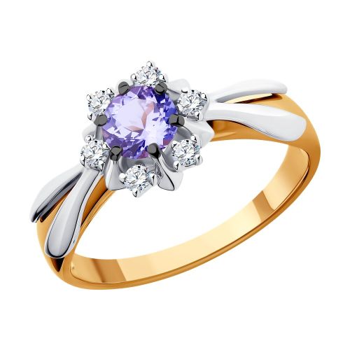 Кольцо из комбинированного золота р. 19 SOKOLOV Diamonds