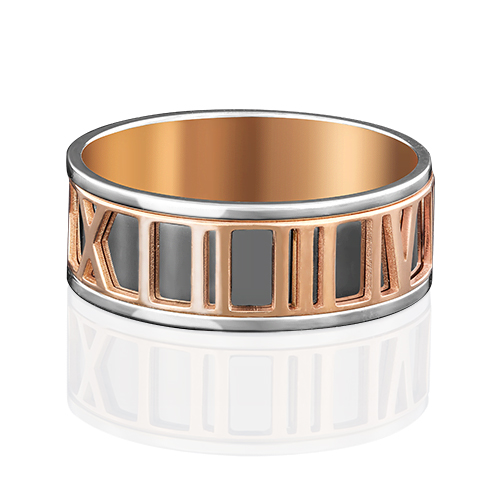 Кольцо из комбинированного золота р. 23,5 PLATINA jewelry
