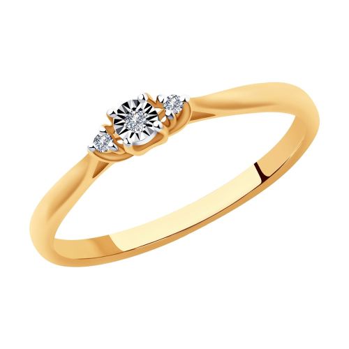 Кольцо из комбинированного золота с бриллиантом р. 15,5 SOKOLOV Diamonds