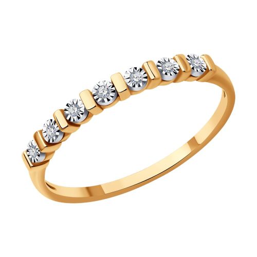 Кольцо из комбинированного золота с бриллиантом р. 16 SOKOLOV Diamonds