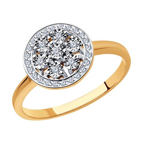 Кольцо из комбинированного золота с бриллиантом р. 16,5 SOKOLOV Diamonds