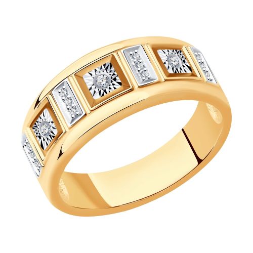 Кольцо из комбинированного золота с бриллиантом р. 20,5 SOKOLOV Diamonds