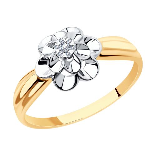 Кольцо из комбинированного золота с бриллиантом р. 21 SOKOLOV Diamonds