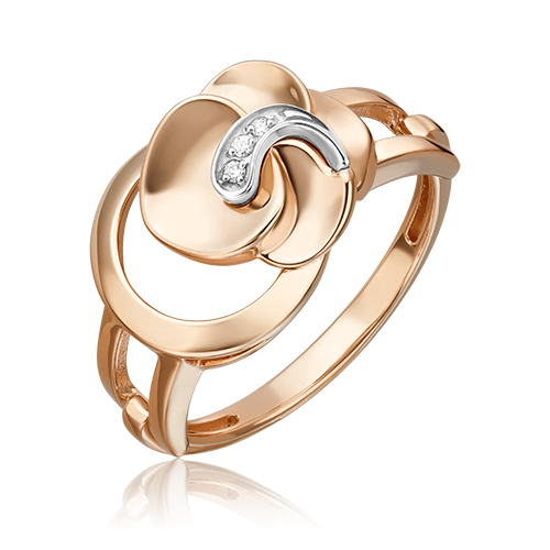 Кольцо из комбинированного золота с бриллиантом р.18 PLATINA jewelry 01-5611-00-101-1111