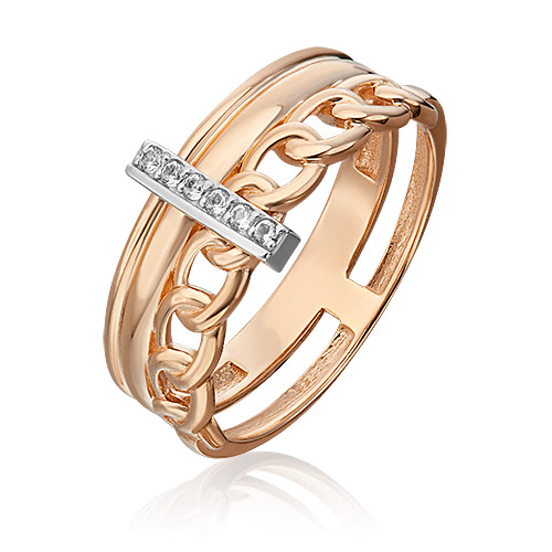 Кольцо из комбинированного золота с топазом р. 16,5 PLATINA jewelry