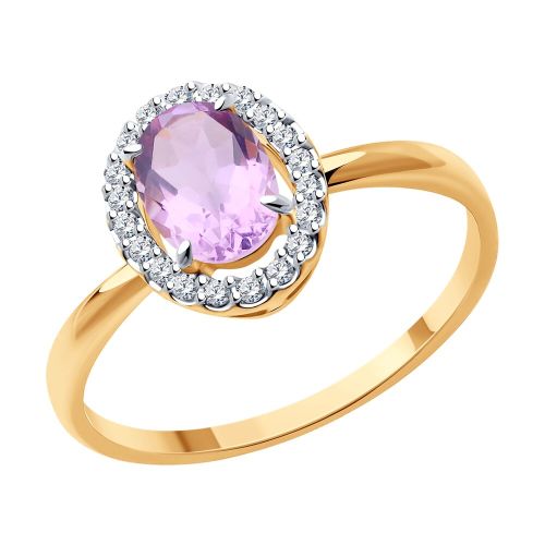 Кольцо из красное золото р. 16,5 Diamant