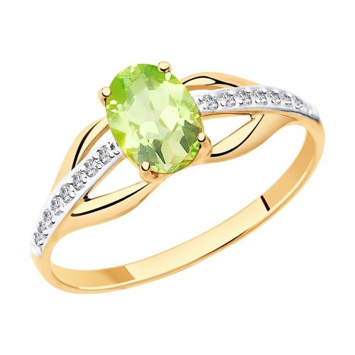 Кольцо из красное золото р. 17,5 Diamant
