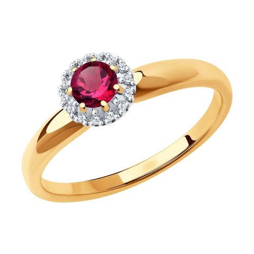 Кольцо из красного золота р. 15,5 SOKOLOV Diamonds