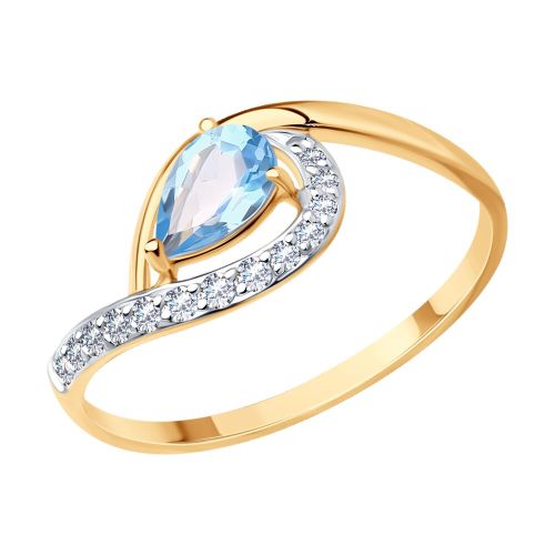 Кольцо из красного золота р. 17,5 Diamant