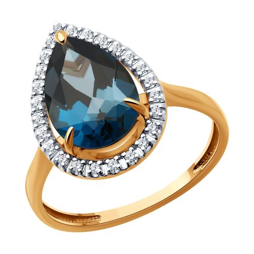 Кольцо из красного золота р. 18,5 Diamant