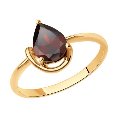 Кольцо из красного золота с агатом р. 18 Diamant