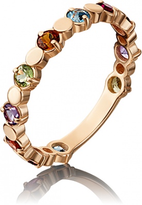 Кольцо из красного золота с аметистом р. 16,5 PLATINA jewelry