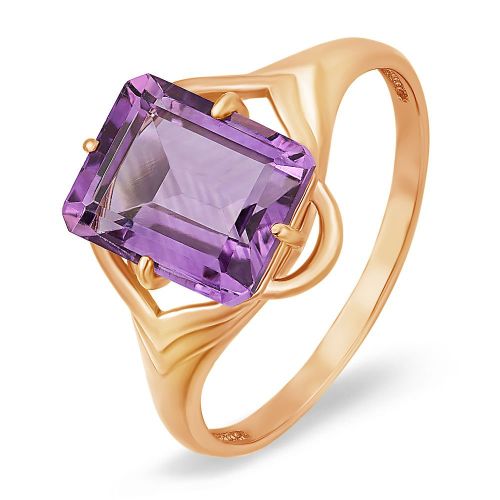 Кольцо из красного золота с аметистом р. 18 585Gold