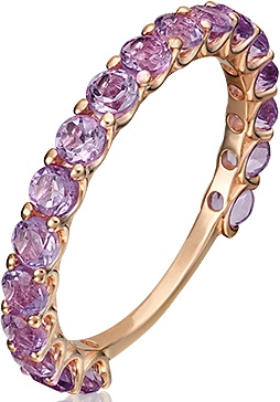 Кольцо из красного золота с аметистом р. 19 PLATINA jewelry