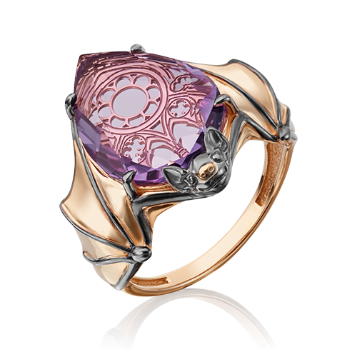 Кольцо из красного золота с аметистом р.18 PLATINA jewelry 01-5320-00-203-1110-46