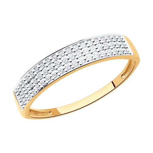 Кольцо из красного золота с бриллиантом р. 15 SOKOLOV Diamonds