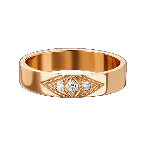 Кольцо из красного золота с бриллиантом р. 15,5 PLATINA jewelry