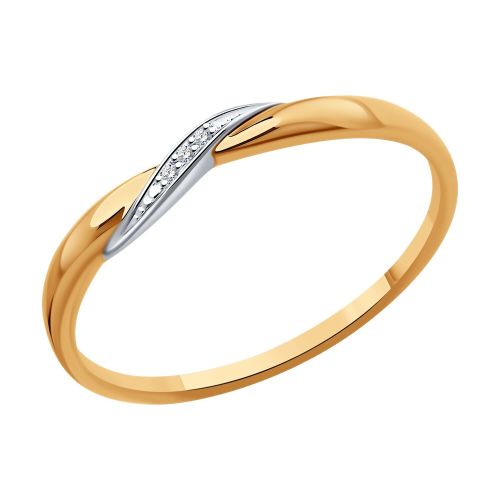 Кольцо из красного золота с бриллиантом р. 15,5 SOKOLOV Diamonds