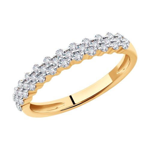 Кольцо из красного золота с бриллиантом р. 16 SOKOLOV Diamonds