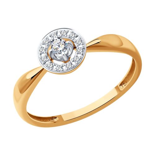 Кольцо из красного золота с бриллиантом р. 16,5 SOKOLOV Diamonds