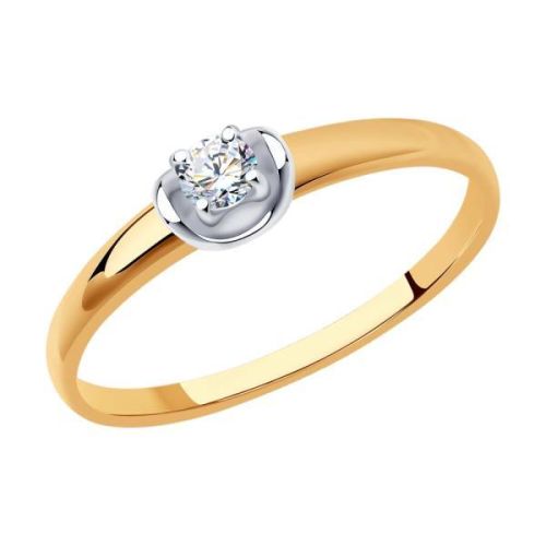 Кольцо из красного золота с бриллиантом р 17 Diamant