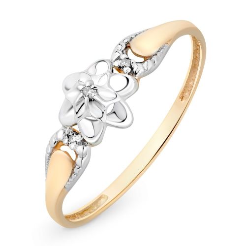 Кольцо из красного золота с бриллиантом р. 18,5 585Gold