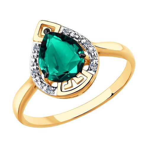 Кольцо из красного золота с бриллиантом р. 18,5 SOKOLOV Diamonds