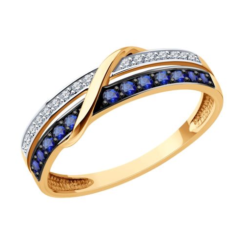 Кольцо из красного золота с бриллиантом р. 19 SOKOLOV Diamonds