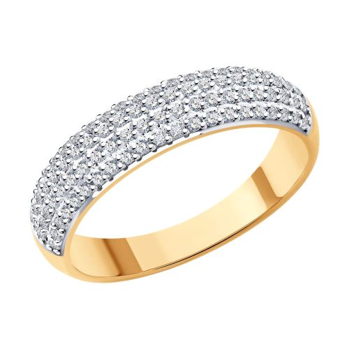 Кольцо из красного золота с бриллиантом р. 19,5 SOKOLOV Diamonds