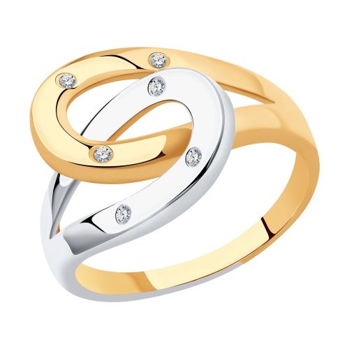 Кольцо из красного золота с бриллиантом р. 20 SOKOLOV Diamonds
