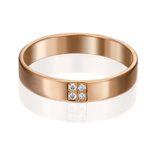 Кольцо из красного золота с бриллиантом р. 21 PLATINA jewelry