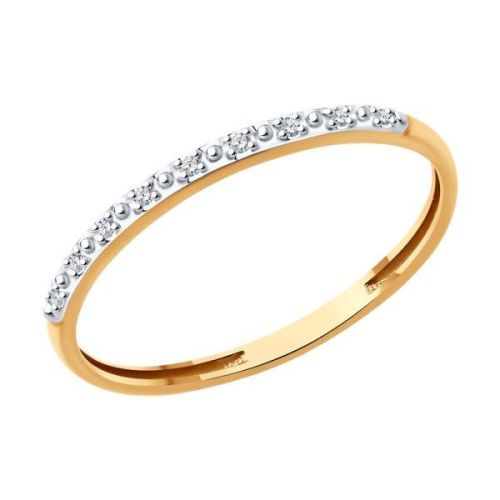 Кольцо из красного золота с бриллиантом р.16 Diamant