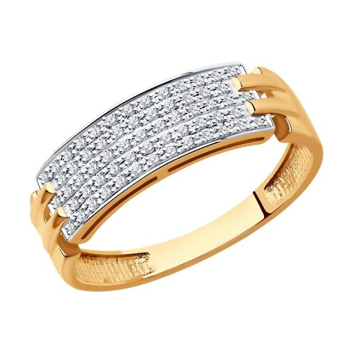 Кольцо из красного золота с бриллиантом р.17 SOKOLOV Diamonds