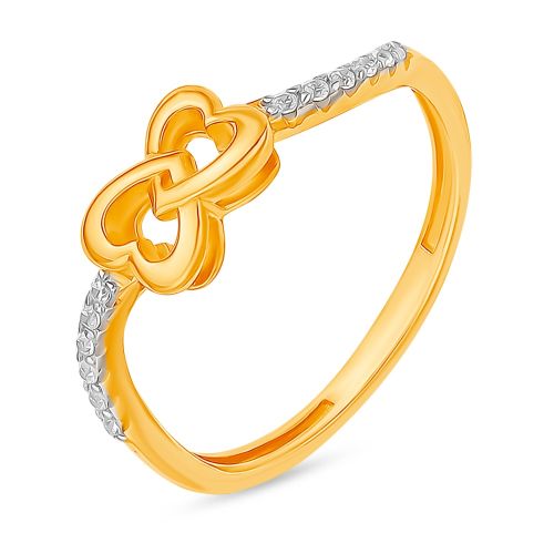 Кольцо из красного золота с фианитом р. 15,5 585Gold