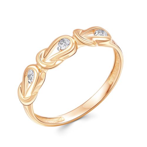 Кольцо из красного золота с фианитом р. 16 585Gold