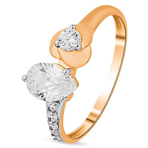 Кольцо из красного золота с фианитом р. 17 585Gold