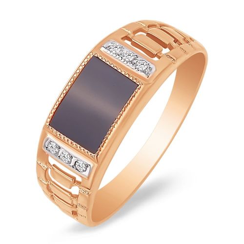 Кольцо из красного золота с фианитом р. 20 585Gold