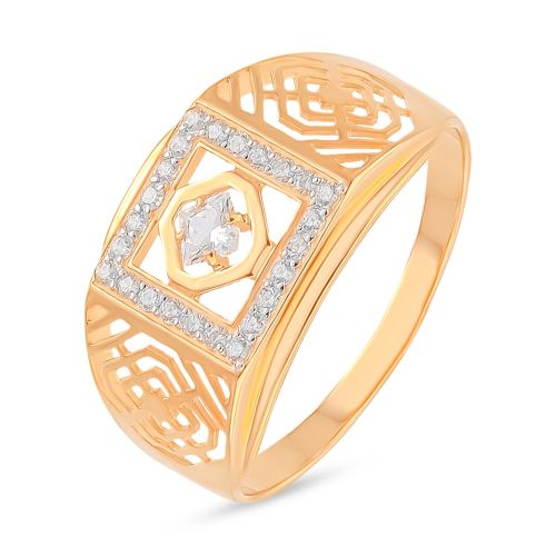 Кольцо из красного золота с фианитом р. 21 585Gold