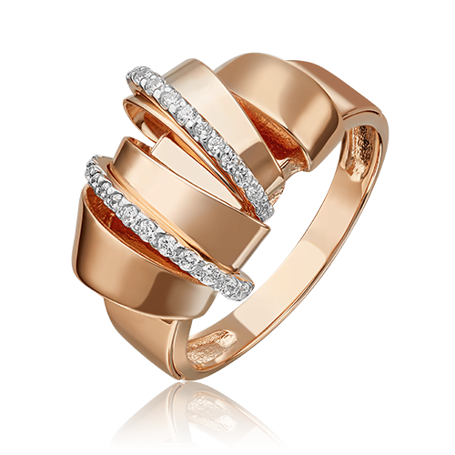 Кольцо из красного золота с фианитом р.19 PLATINA jewelry 01-5419-00-401-1110-48
