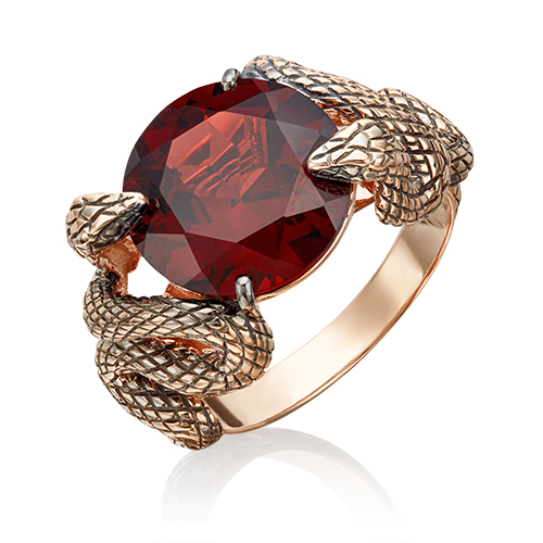Кольцо из красного золота с гранатом р. 18 PLATINA jewelry