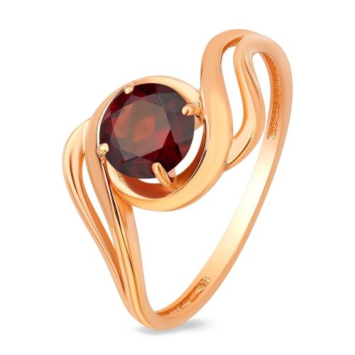Кольцо из красного золота с гранатом р. 19,5 585Gold